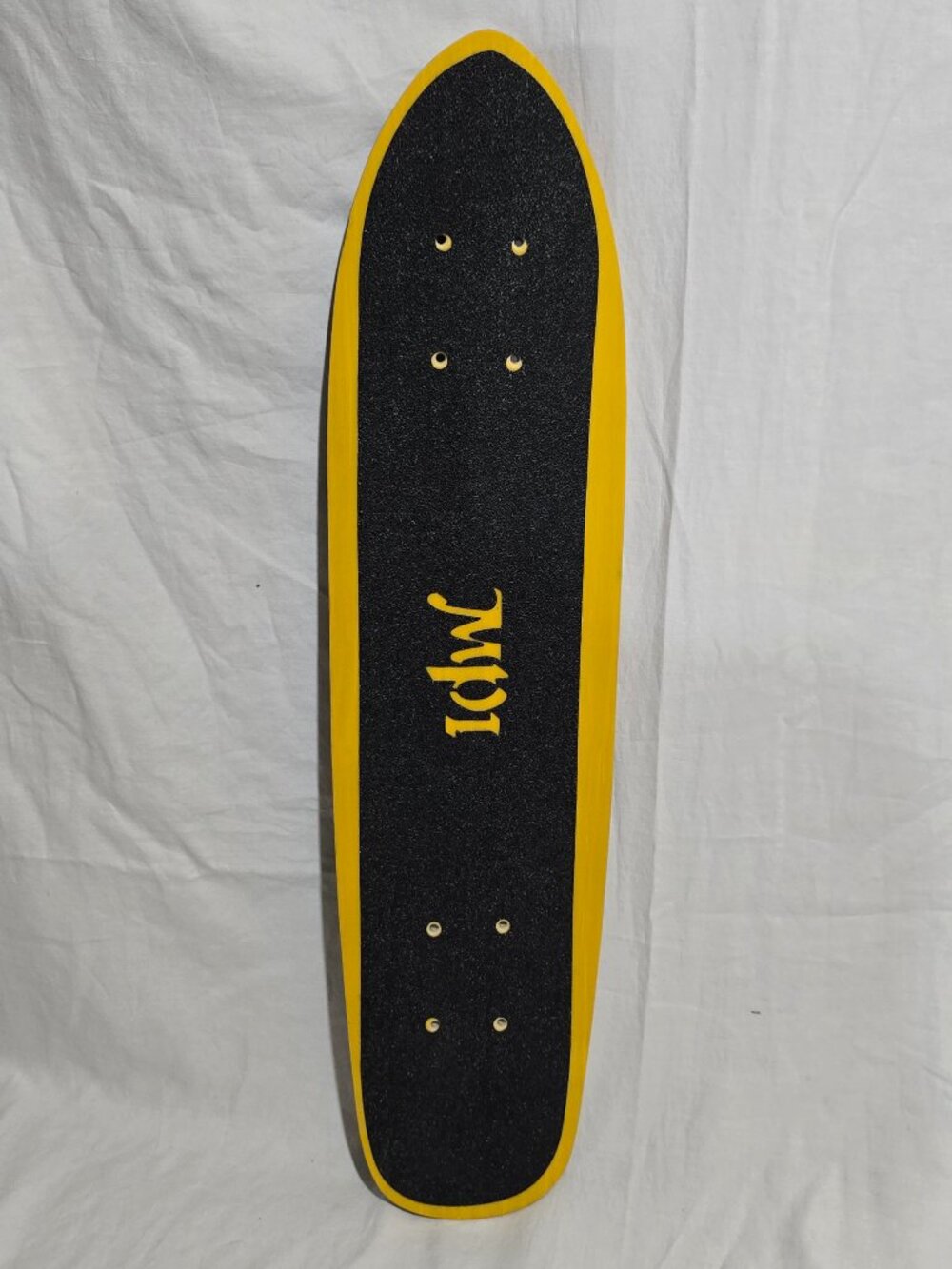 Vintage MPI Fiberglass Skateboard Deck - Yellow /  Green - 6 5/8" x 27 1/4" L